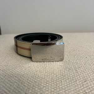 Burberry Belt with Silver Buckle